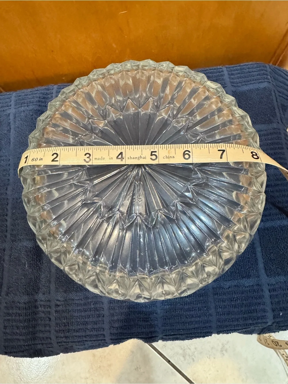 Crystal-Style Clear Glass Bowl - Decorative Starburst Pattern (heavy)